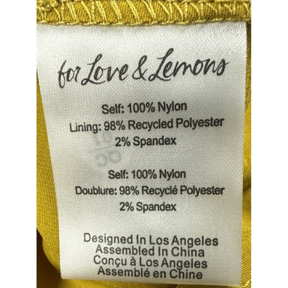For Love And Lemons Women's Tiana One-Shoulder Lace Mini Dress Yellow Small NWT - Picture 8 of 9